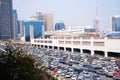 BTS Chatuchak Parking, Free parking at no charge. Royalty Free Stock Photo